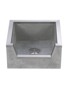 Fiat TSB3000501 12" H X 24" L X 24" W Stockton Terrazzo Mop Basin in Grey (Portland Cement with White Chips)