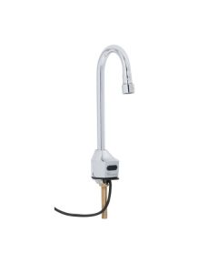 T&S Brass EC-3100 ChekPoint Sensor Faucet, Deck Mount, Gooseneck, AC/DC Control Module, 2.2 GPM/8.3 LPM Vandal Resistant Aerator in Polished Chrome