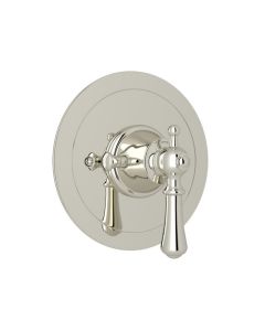 Rohl U.5785LS-PN/TO Georgian Era™ Perrin and Rowe Round Thermostatic Trim Plate with Single Lever Handle and without Volume Control in Polished Nickel (Rough Sold Separately)