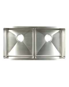 Franke UDTS32/10 Double Bowl 35" L X 9" D X 18" W Undermount Kitchen Sink in Stainless Steel