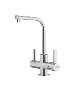 Franke UNL-HC-304 Universal 1.75 GPM Deck Mounted Single Hole Double Handle Hot and Cold Water Filtration Faucet in Stainless Steel (Tank Sold Separately)