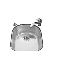 Kindred US2120/80L/E 19-7/8" W x 8" D x 20-5/8" L Single Bowl Undermount Kitchen Sink in Mirror/ Lustre
