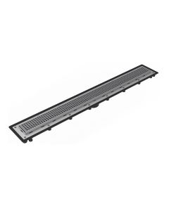 Infinity Drain USQ-A 24 PS 24" Complete Universal Infinity Drain™ Kit with ABS Channel and Squares Pattern Grate in Polished Stainless