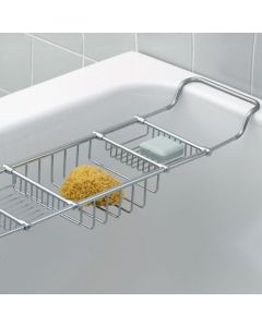Valsan 53405CR Essentials Adjustable Bathtub Rack in Chrome