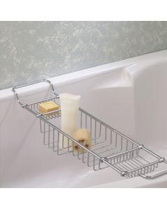 Valsan 53412CR Essentials Adjustable Bathtub Rack in Chrome