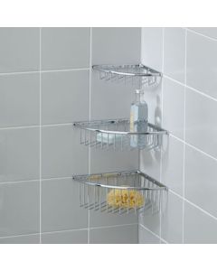 Valsan 53420NI Essential Corner Wire Soap Basket - Small in Polished Nickel