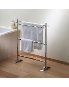 Valsan 53519NI Valdemar Dos Santos Small Free Standing Double Towel Holder in Polished Nickel