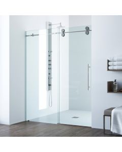 Vigo Industries VG6041CHCL6874 Elan 74" H X 68" W Adjustable Frameless Sliding Shower Door in Polished Chrome