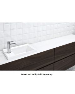 Wetstyle VLBQS18-O-1-NT-GA  Lab 1 Hole Drop-In Bathroom Sink 18" L X 12" W X 1.5" H in White True High Gloss (Faucet and Vanity Sold Separately)