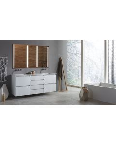 Robern VM12H2D21F26N Cartesian Vanity, 12" W X 15" H X 21" D, Matte White, Full Drawer, No Night Light