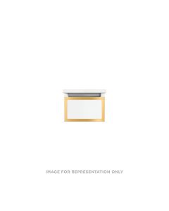 Robern VP12H1D21F26S82 Profiles Framed Vanity, 12" W X 7-1/2" H X 21" D, Matte White, Matte Gold Frame, Full Drawer, Selectable Night Light, 2700K/4000K Temperature