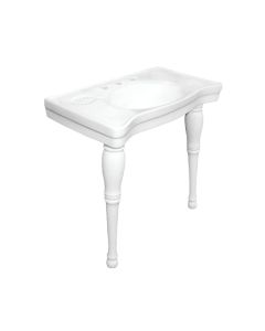 Elements of Design VPB1368 Kingston Brass Imperial 36" Length Rectangular Ceramic Console Bathroom Sink Set with Overflow and Three Faucet Holes at 8" Centers in White