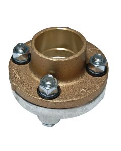 Watts 0821747, LF3100M3, 2.5" Lead Free Dielectric Galvanized Iron Flange Pipe Fitting with Brass Tailpiece, Iron Pipe Thread To Copper Solder Joint