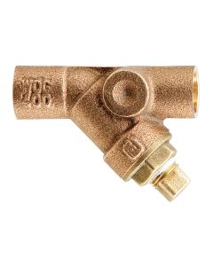 Watts 0379124, LFS777SI, 2" Bronze Wye Pattern Strainer, Solder, 20 Mesh Screen, Tapped Retainer Cap, Closure Plug