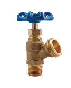 Watts 0123618, LFBD-1C, 0.5" Lead Free Boiler Drain Shutoff, Dual Connection Solder Or Male, Angle