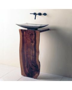 Stone Forest WD-05 30 Wood L-slab Pedestal Sustainable Hardwood /30inch
