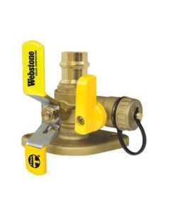 Webstone H-81413 8141 Series 3/4" Nominal Size 3-11/16" L Press Full Port Forged Brass Uni-Flange Isolator Flange with Multi-Function Drain & Rotating Flange