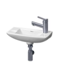 Whitehaus WH1-103R Isabella 18" L X 7" W X 5" H Wall Mounted Small Right Side Hole Sink with Center Drain in White