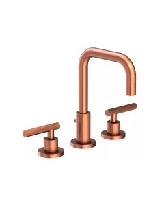 Newport Brass 1400L/08A East Square Double Handle Widespread Lavatory Faucet With Metal Lever Handles in Antique Copper