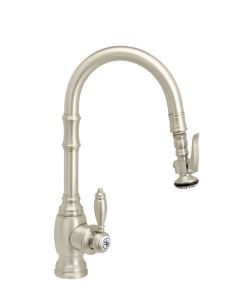Waterstone 5210-SN Traditional Prep Size PLP Pull-Down Kitchen Faucet - Angled Spout in Satin Nickel