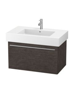 Duravit XL605207272 X-Large 31.5" L X 18.38" W X 17.63" H Single Drawer Wall Mounted Vanity Base Only in Dark Brushed Oak (Vanity Top Sold Separately)