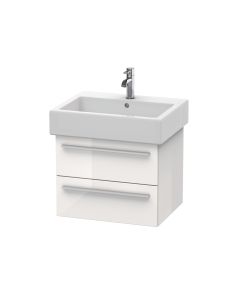 Duravit XL634406969 X-Large 21.63" L X 17.5" W X 17.63" H Two Drawer Wall Mounted Vanity Base Only in Walnut Brushed (Vanity Top Sold Separately)