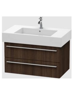 Duravit XL635205353 X-Large 31.5" L X 18.38" W X 17.63" H Two Drawer Wall Mounted Vanity Base Only in Chestnut Dark (Vanity Top Sold Separately)
