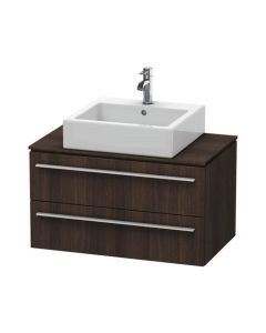 Duravit XL651105353 X-Large 17" L X 32" W X 19 "H Wall Mounted Bathroom Vanity Base Only with Two Drawers for Console in Chestnut Dark (Vanity Top Sold Separately)