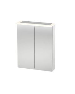 Duravit XL759201818 X-Large 23-5/8" W X 29-7/8" H X 8-1/8" D Rectangular ‎Wall Mounted Mirror Lighting Medicine Cabinet with Two Glass Shelves in White Matte