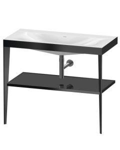Duravit XV4716NB240 XViu 39.38" L X 18.88" W X 33.5" H C-Bonded Vanity Kit with Sink and Metal Console in Black