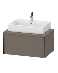 Duravit XV59120B290 XViu 32" L X 16" H X 22" D Vanity Base Only for Console with Single Drawer in Flannel Grey Satin Matt Lacquer (Vanity Top Sold Separately)