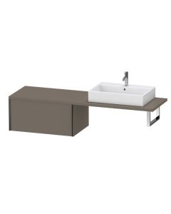 Duravit XV59340B290 XViu 31.49" W X 15.74" H X 21.57" D Single Drawer Vanity Base Only for Console in Flannel Grey Silk Matte (Vanity Top Sold Separately)