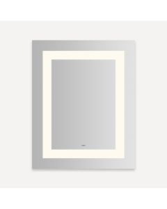 Robern YM2430RIFPD3 Vitality Lighted Mirror, 24" W X 30" H X 1-3/4" D, Rectangle, Inset Light Pattern, 3000K Temperature (Warm Light), Dimmable, Defogger