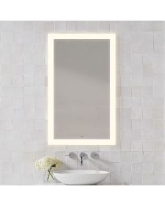 Robern YM2430RPFPD3K Title 24 Vitality Lighted Mirror, 24" W X 30" H X 1-3/4" D, Rectangle, Perimeter Light Pattern, 3000K Temperature (Warm Light), Dimmable, Defogger