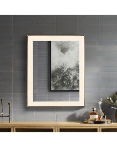 Robern YM2531RPSMD383 Sculpt™ 25" W X 31" H X 2-1/4" D Lighted Mirror with Slim Museum in Matte Black, Perimeter Light Pattern, 3000K Temperature (Warm Light), Dimmable and Defogger