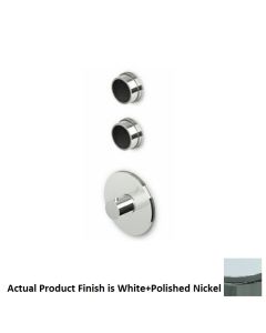 Zucchetti ZSV091.1900C8W Savoir 3/4" Built-In Thermostatic Shower Mixer with 2 Volume Controls in White/Polished Nickel (Rough-In Sold Separately)