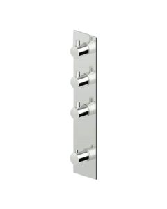 Zucchetti ZT2898.1900C3 Pan 4" Wall Mount Thermostatic Shower Trim with Three Stop Valve in Satin Nickel