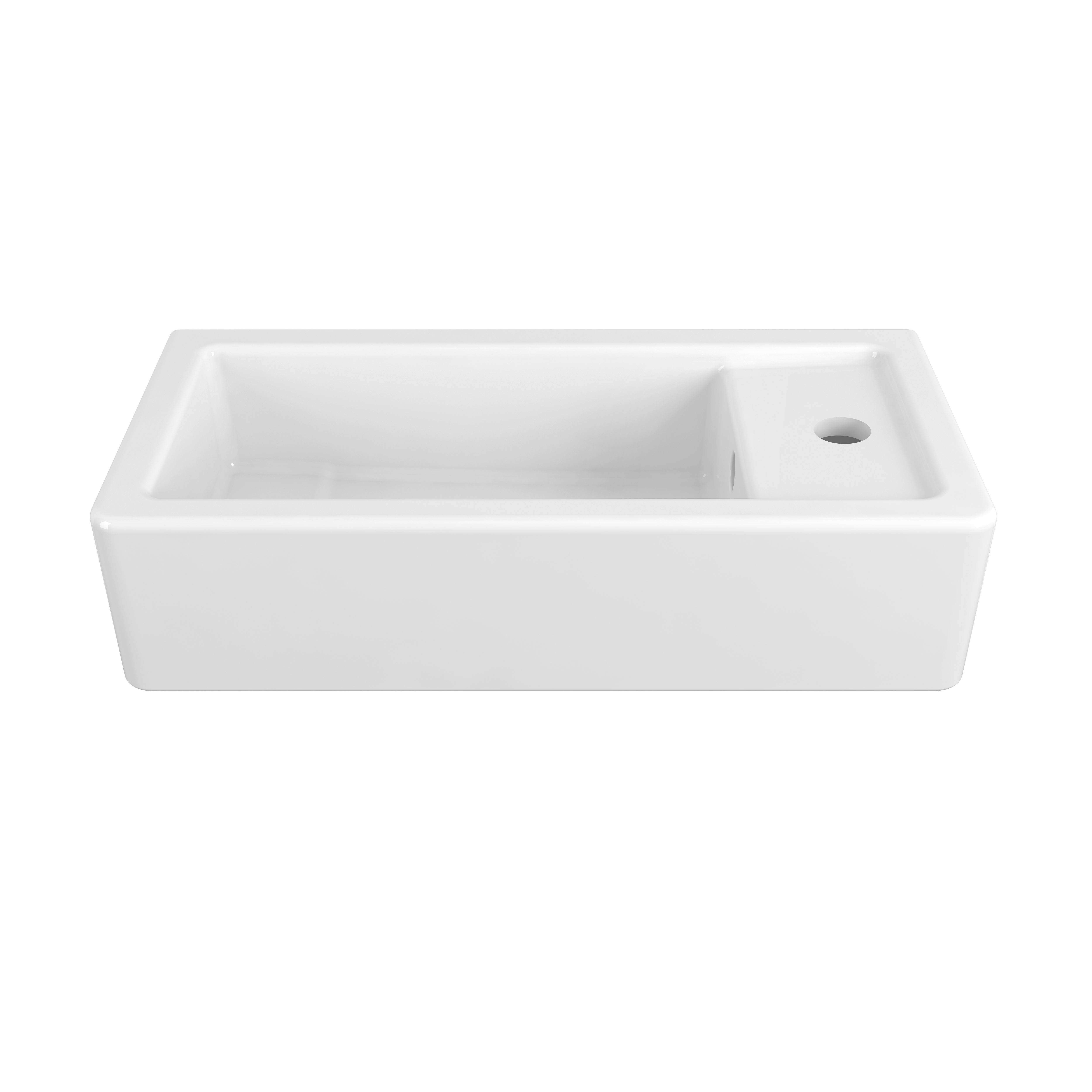 DXV D20126100.415 COSSU® 10" L X 20" W 1-Hole Rectangle Wall Mounted Bathroom Sink with Right-Hand Drain in Canvas White
