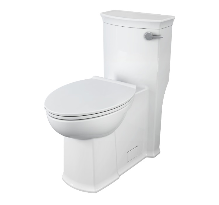 DXV D22005C102.415 Wyatt One-Piece Chair-Height Right-Hand Trip Lever Elongated Toilet with Seat in Canvas White