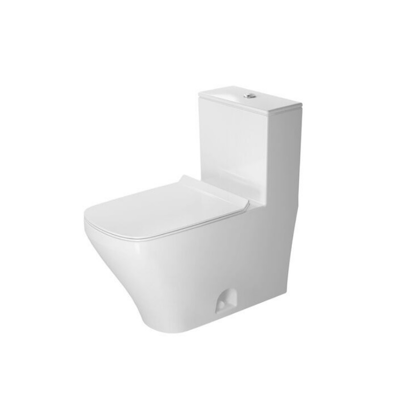 Duravit D4052200 DuraStyle 1.28 GPF Floor Mounted Elongated One Piece Toilet with Bidet Seat and Push Button Flush in White