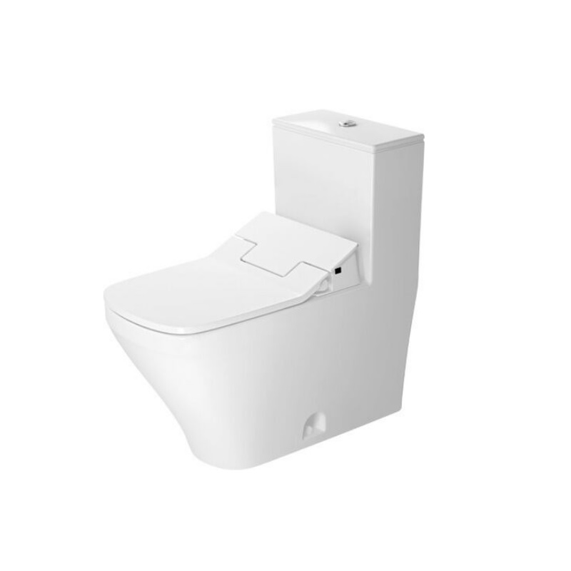 Duravit D4052400 DuraStyle 0.92/1.32 GPF Floor Mounted Dual Flush Elongated One Piece Toilet with Bidet Seat and Push Button in White
