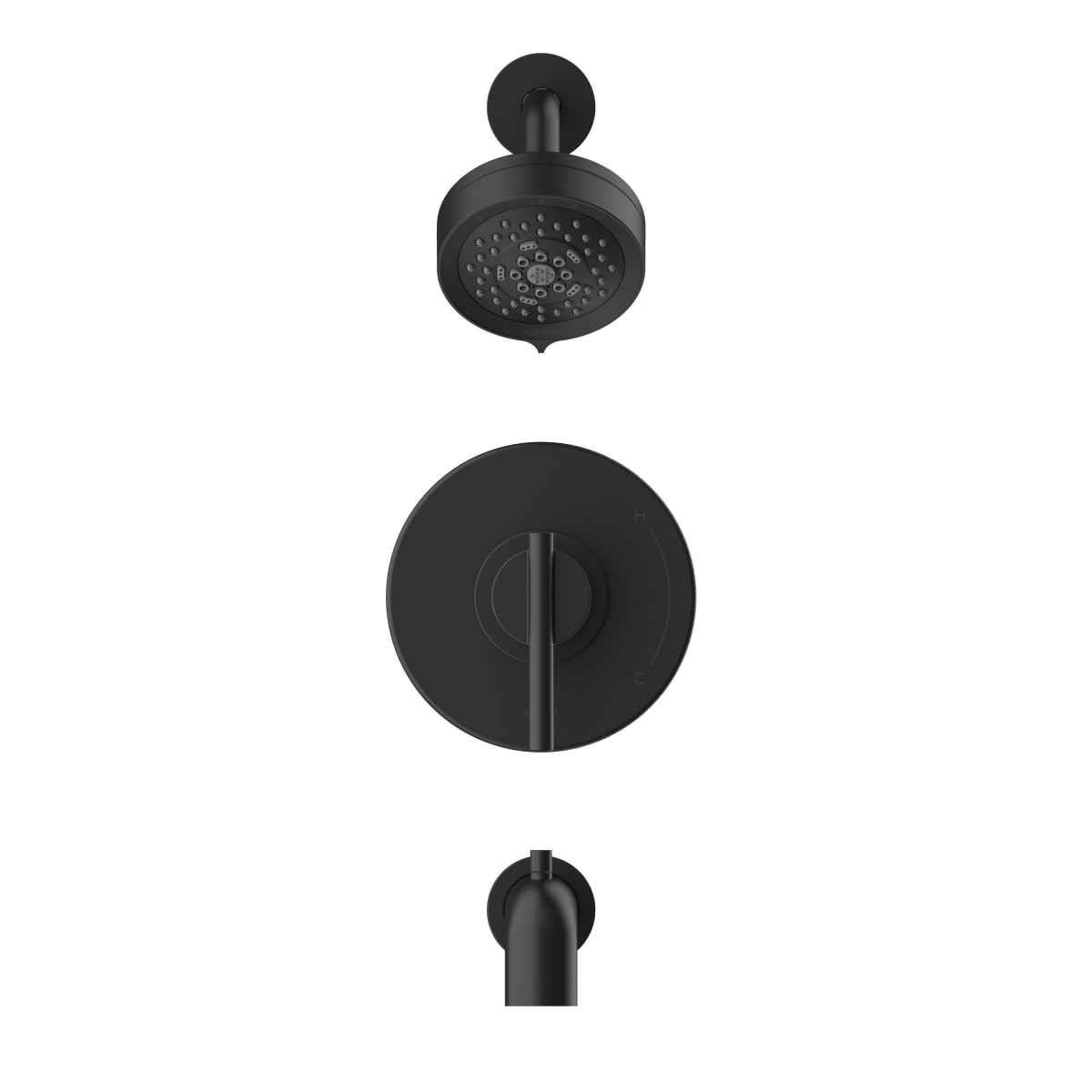 Gerber D511658BSTC Parma® 1.75 GPM Single Handle Tub & Shower Trim Kit & Ceramic Disc Cartridge in Satin Black (Rough-In Sold Separately)
