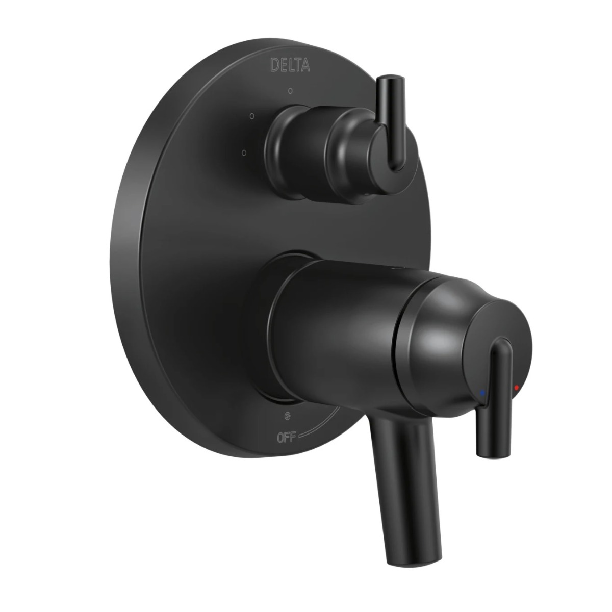 Delta T27T859-BL Contemporary TempAssure® 17T Series Valve Trim with Volume Control and Three Function Integrated Diverter in Matte Black (Rough-In Sold Separately) 