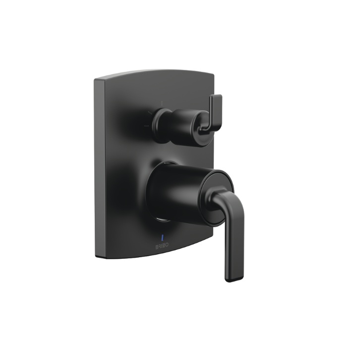 Brizo T75P506-BLLHP Pressure Balance Valve Trim with integrated 3-Function Diverter Trim in Matte Black (Handle Sold Separately)