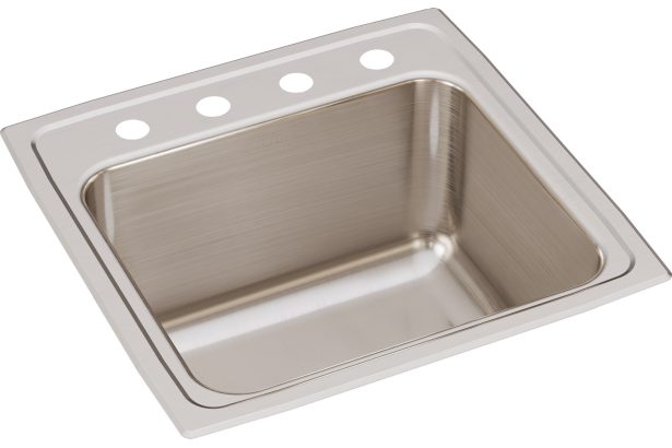 Elkay DLR191910OS4 Lustertone Classic 4-Hole Single Bowl Drop-in Laundry Sink in Stainless Steel