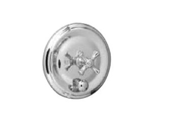 Phylrich DPB2103TO/026 Normandy Wall Mount Pressure Balance Shower Plate with Diverter and Cross Handle Trim Only in Polished Chrome (Rough Sold Separately)