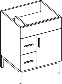 Empire DS24-12WGP-L 24 Inch Contemporary Vanity