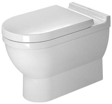 Duravit 2158090000 Starck 12" Rough In Floor Mount Elongated Toilet Bowl in White Alpin (Seat and Tank Sold Separately)