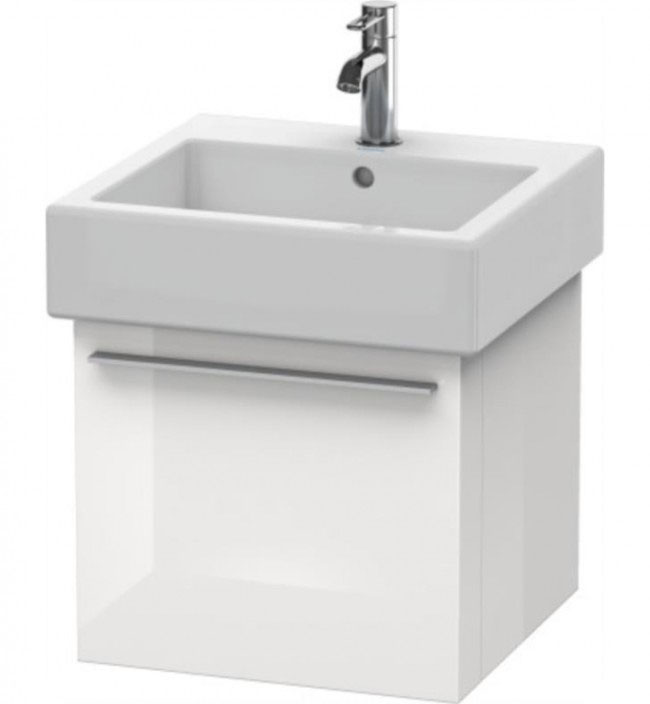 Duravit FO955302222 Fogo 18" L X 18" W X 17" H Wall Mount Vanity Base Only with Single Drawer in White High Gloss (Vanity Top Sold Separately)