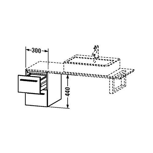 Duravit XL652106262 X-Large Low cabinet for console 2 drawers in Oak Anthracite